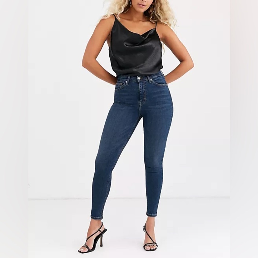 Topshop MOTO Jamie High Rise Skinny Jeans - INDIGO, Size 30W x 32L